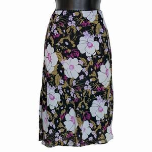 VTG 90s Y2K FLORAL MIDI SKIRT WHIMSIGOTH COTTAGECORE GRUNGE BY BARANDA PETITES L
